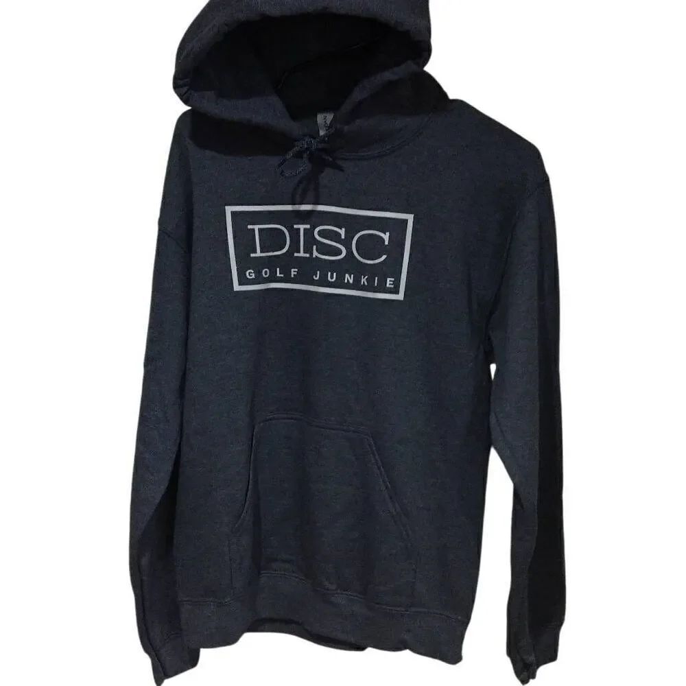 Disc Golf Junkie Hoodie, Gildan, Small, Grey